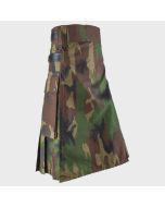 Men's Camouflage Kilt With Leather Strap -