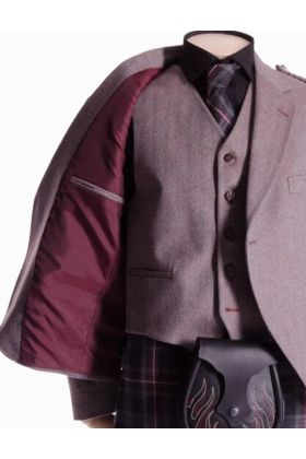 Men's Crail Jacket and Vest in Rust Herringbone Fabric - Scot Kilt Store