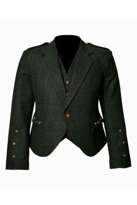 Trendy Scottish Tweed Argyle Kilt Jacket With Waistcoat Vest - Scot Kilt Store