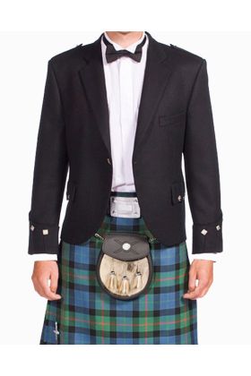 Argyle Jacket Black Barathea - Scot Kilt Store