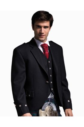 Black Argyll Jacket & Vest - Scot Kilt Store