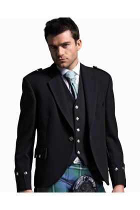 Black Argyll Jacket & Vest - Scot Kilt Store