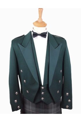 Bottle Green Prince Charlie Jacket & Waistcoat - Scot Kilt Store