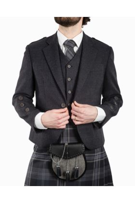 Braemar Charcoal Tweed Jacket & 5 Buttons Vest - Scot Kilt Store
