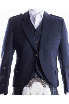 Crail Kilt Jacket and Waistcoat in Midnight Blue - Scot Kilt Store