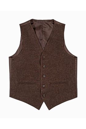 Dark Brown Tweed Argyll Kilt Jacket With 5 Button Vest - Scot Kilt Store