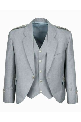 Grey Pipe Band Scottish Argyle kilt Jacket & Waistcoat Vest - Scot Kilt Store