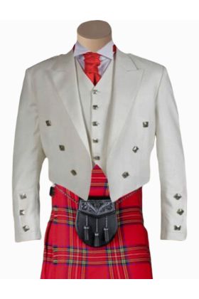 White Prince Charlie Jacket & Waistcoat - Scot Kilt Store