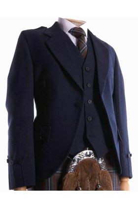 Men’s Scottish Navy Blue Wool Argyle Kilt Jacket And Waistcoat - Scot Kilt Store