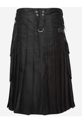 Black Modern Utility Kilt For Men - Scot Kilt Store