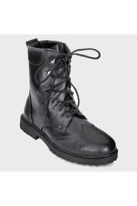 Black Thistle Leather Custom Grade Long Ghillie Boots | Scot Kilt Store