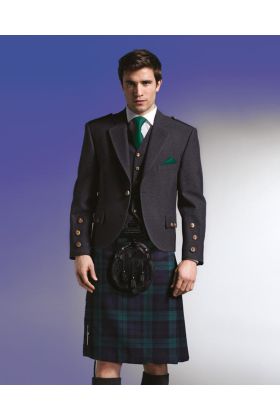 Black Watch Charcoal Tweed Kilt Outfit For Men - Scot Kilt Store