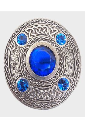 Blue Gemset Fly Plaid Brooch | Scot Kilt Store