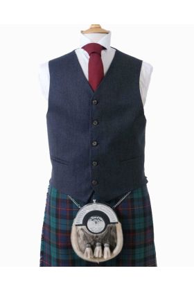 Crail Highland Waistcoat in Midnight Blue Arrochar Tweed - Scot Kilt Store