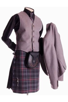 Crail Vest In Rust Herringbone Fabric - Scot Kilt Store