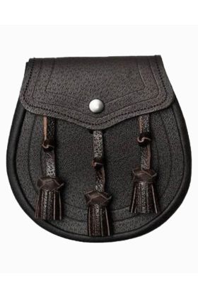 Dark Brown Classic Design Leather Sporran -   Scot Kilt Store   