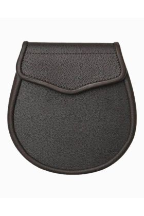 Dark Brown Leather Basic Design Sporran - Scot Kilt Store