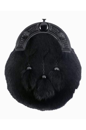 Flack Full Dress Black Rabbit Celtic Knot Sporran - scot kilt store