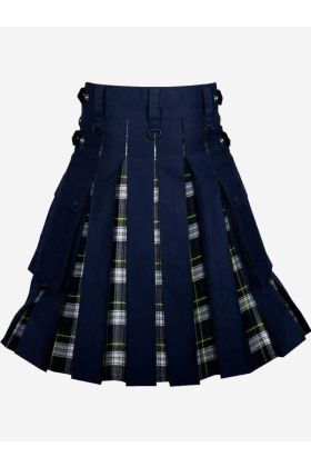 Dress Gordon Tartan & Navy Blue Utility Kilt - Scot Kilt Store