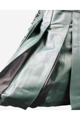 Green & Black Hybrid Leather Kilt - Scot Kilt Store