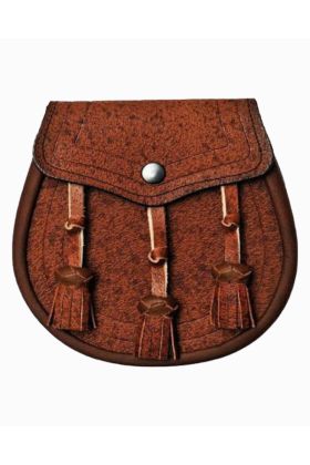 Khaki Leather Classic Design Sporran - Scot Kilt Store 