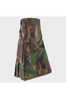 Men's Camouflage Kilt With Leather Strap | Scot Kilt Store