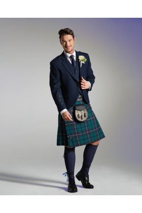 Charcoal Black Western Outfits Kilt For Wedding