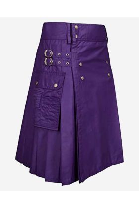 Women Purple Utility Kilt  - Scot Kilt Store