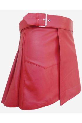 Women Rose Leather Modern Mini Kilt - Scot Kilt Store
