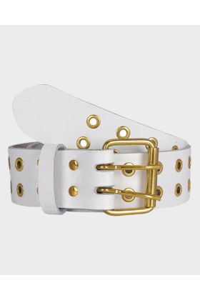 Scottish Double Prong White Leather Kilt Belt | Scot Kilt Store