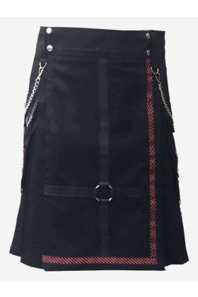 Standard Black Utility Kilt For Men - Scot Kilt Store