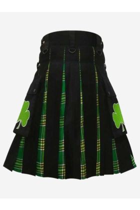 Premium Black Cotton & Irish National Kilt for Men - Scot Kilt Store