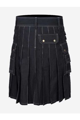 Trendy Black Utility Kilt For Men - Scot Kilt Store