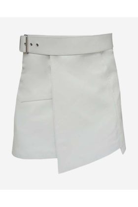Women White  Leather Modern Mini Kilt- Scot Kilt Store
