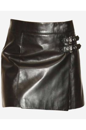 Luxurious Black Leather Kilt Skirt For Women - Scot Kilt Store
