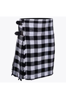Black and White Tartan kilt -  