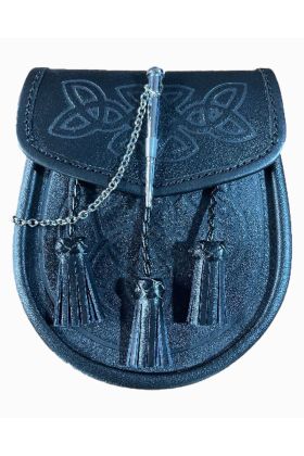 Black Leather Sporran -  