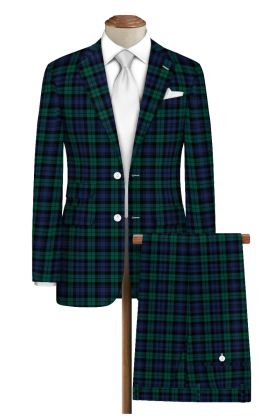 Black Watch Tartan Two Piece Suit -  