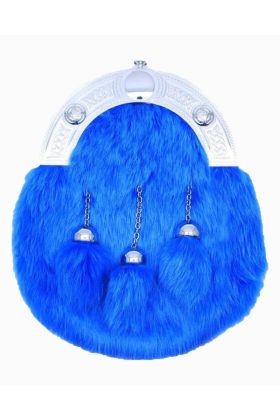 Full Dress Chrome Celtic Knot - Light Blue Rabbit Fur -  