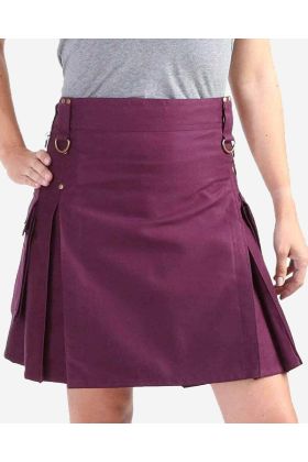 Kilts For Women In Deep Burgundy Color -  