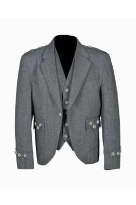 Men’s Tweed Crail Highland Kilt Jacket and Waistcoat Wedding Dress -