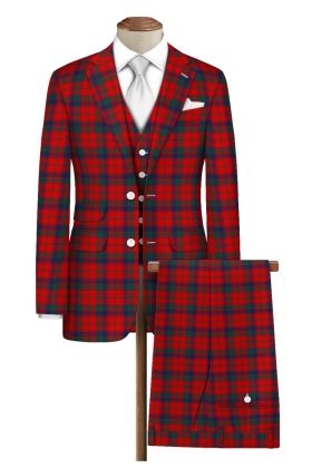 Robertson Red Tartan Three Piece Suit -  