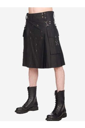 Men's Black Gothic Utility Kilt  - Scot Kilt Store