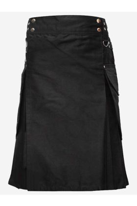 Black Modern Utility Kilt For Men - Scot Kilt Store