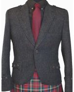 Dark Grey Tweed Argyle Jacket And Vest - Scot Kilt Store