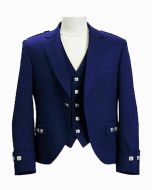 Scottish Argyle Jacket Blue Blazer Wool  & Waistcoat - Scot Kilt Store