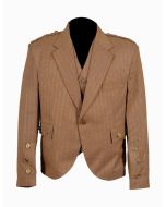 Men's Goldish Brown Argyle Scottish Kilt Jacket with Vest - Scot Kilt Store
