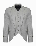 Scottish Argyle Jacket Light Grey & Waistcoat - Scot Kilt Store