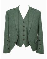 Men's New Green Tweed Kilt Jacket and WaistCoat - Scot Kilt Store