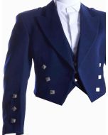 Prince Charlie Jacket with 3 Button Vest Navy Blue - Scot Kilt Store